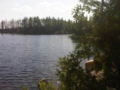 View campsite from swim island Lake Two 713