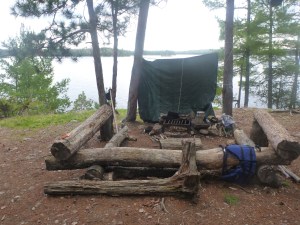 Our campsite overlooking Loon from a high vantage point towards Canada